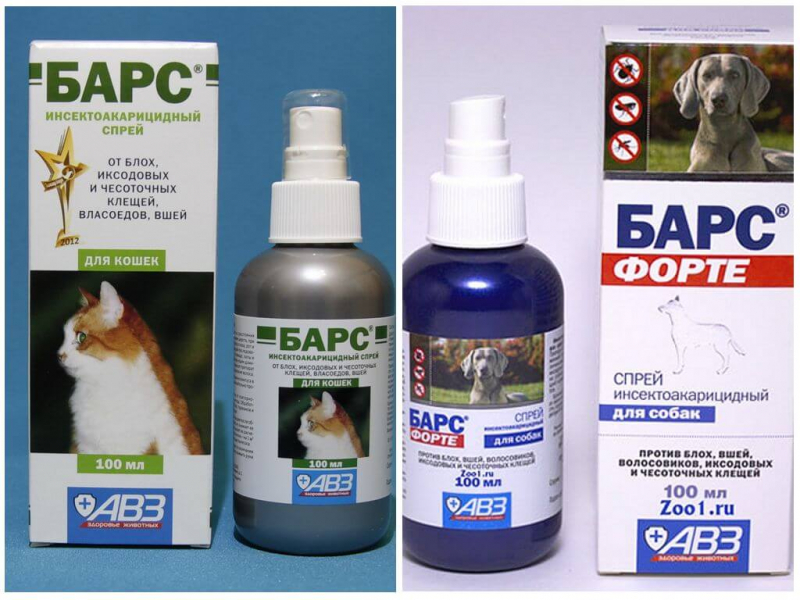 Ветеринарный спрей Барс инсектоакарицид для кошек и собак: инструкция по применению